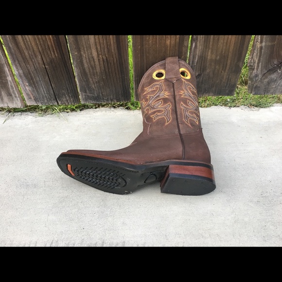 Men’s Western cowboy Rodeo Brown Boots Genuine Leather Bota Vaquera Choco 721 - Picture 5 of 6